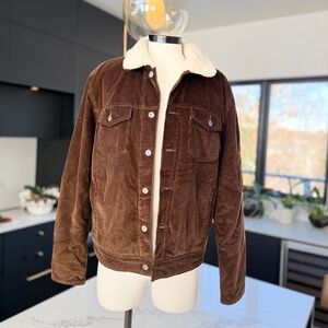 J Crew Wallace & Barnes Corduroy Sherpa Trucker/Farm Jacket